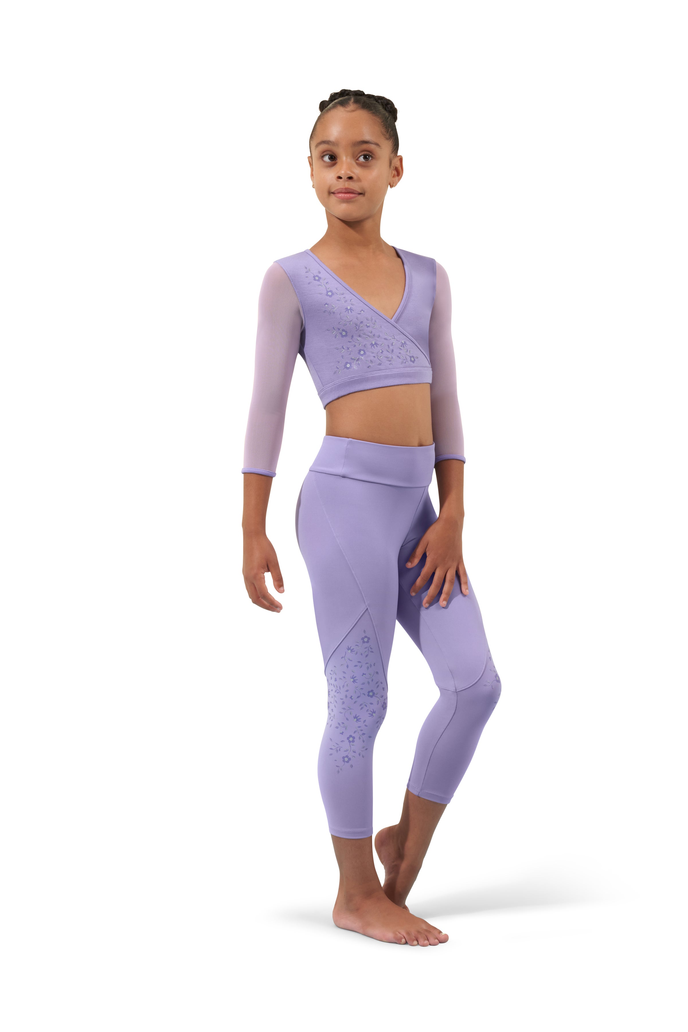 Bloch Kids Hayley Mesh 3/4 Sleeve Crop- CZ4346 | En Pointe Boutique
